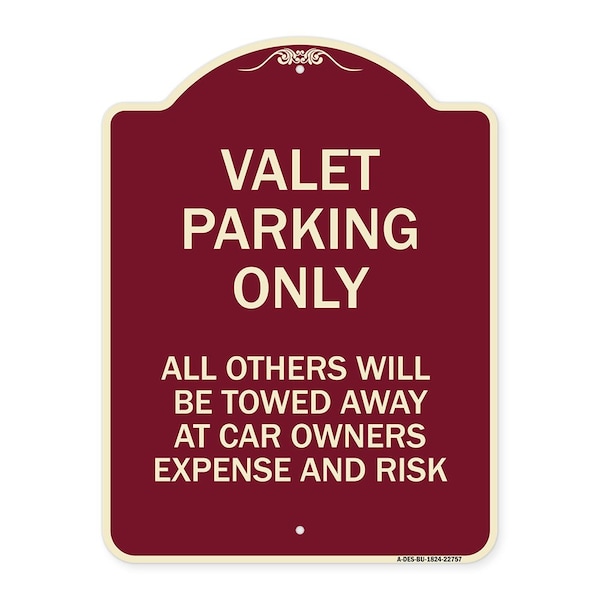 Signmission Valet Parking All Others Towed Heavy-Gauge Aluminum Architectural Sign, 24" x 18", BU-1824-22757 A-DES-BU-1824-22757 - main